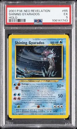 2001 POKEMON NEO REVELATION #65 SHINING GYARADOS-HOLO PSA 5 - Image 1