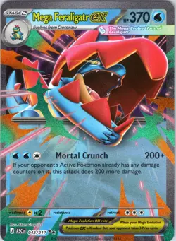 Mega Feraligatr ex 043/217 Double Rare Ascended Heroes Pokemon Near Mint - Image 1