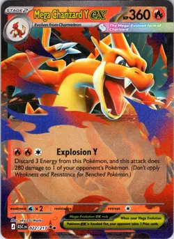 Mega Charizard Y ex 022/217 Double Rare Ascended Heroes Pokemon Near Mint - Image 1