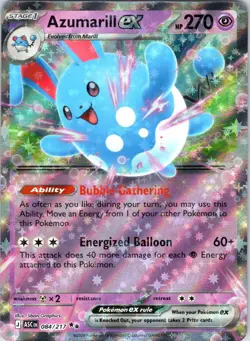 Azumarill ex 084/217 Double Rare Ascended Heroes Pokemon Near Mint - Image 1