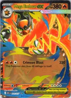 Mega Emboar ex 031/217 Double Rare Ascended Heroes Pokemon Near Mint - Image 1