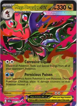 Mega Dragalge ex 065/086 Double Rare ME04: Chaos Rising Pokemon Holo Near Mint - Image 1