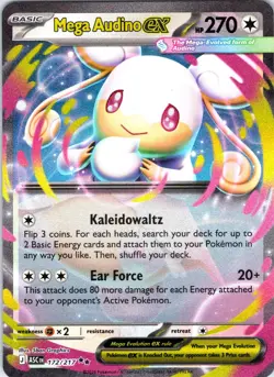 Mega Audino ex 172/217 Double Rare Ascended Heroes Pokemon Holo Near Mint - Image 1