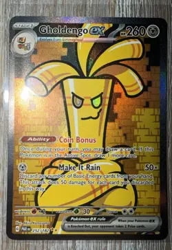Pokemon TCG Gholdengo EX 252/182 Sv04: Paradox Rift Special Illustration Rare NM - Image 1
