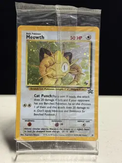 2000 Pokemon Meowth #10 Black Star Promo Game Boy Holo - FACTORY SEALED - Image 1