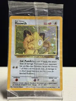 2000 Pokemon Meowth #10 Black Star Promo Game Boy Holo - FACTORY SEALED - Image 2