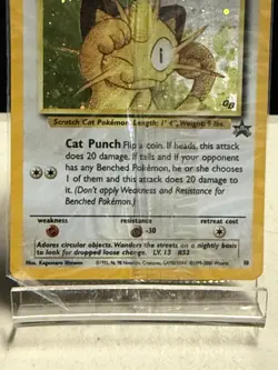 2000 Pokemon Meowth #10 Black Star Promo Game Boy Holo - FACTORY SEALED - Image 4