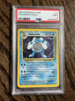 1999 Pokemon Base Set Unlimited Poliwrath Holo MINT PSA 9 - Image 1
