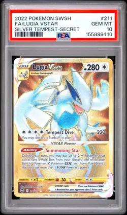 Lugia VSTAR 211/195 Sword & Shield: Silver Tempest PSA 10 - Gem Mint Pokemon - Image 2
