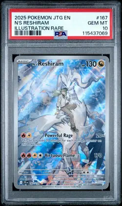 2025 Pokemon Jtg En-Journey Together #167 N'S Reshiram Illustration Rare PSA 10 - Image 1