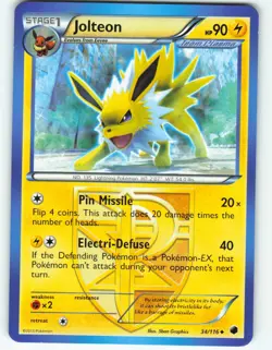 Jolteon - 34/116 Plasma Freeze - Pokemon TCG - 2013 - Image 1