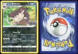 Alolan Raticate 042/078 Reverse Holo Pokemon GO Common Nishida Lightly Played - Image 1