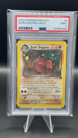 Pokemon TCG 2000 Dark Dugtrio 6/82 Team Rocket Holo Rare Vintage EN PSA 9 - Image 1