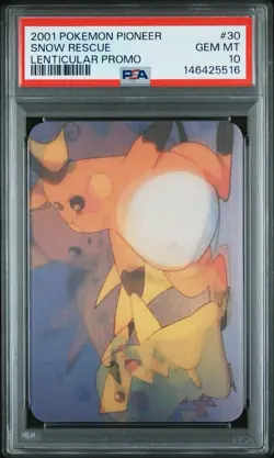 2001 POKEMON PIONEER LENTICULAR PROMO #30 Pikachu Snow Rescue PSA 10 POP 3 - Image 4