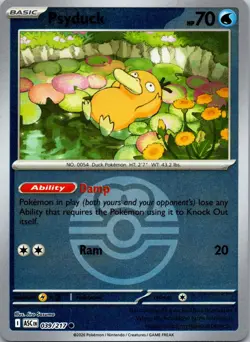 Psyduck (Love Ball) 039/217 Holo Common Ascended Heroes Pokemon Reverse Holo NM - Image 1