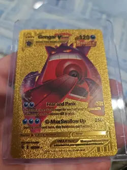 Gengar Vmax Gold Foil Fan Art Vinyl Textured Collector Pokemon Card HP320 - Image 5