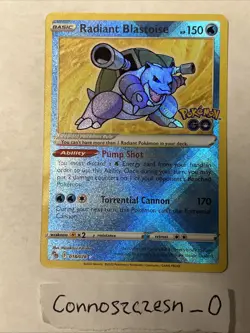 Radiant Blastoise 018/078 Pokemon GO Holo - Image 1
