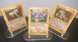 Pokemon Fossil Holo Lot Aerodactyl 1/62 Kabutops 9/62 Hitmonlee 7/62 WOTC - Image 2