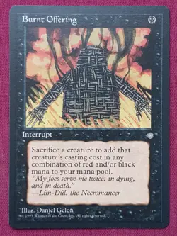 Magic The Gathering ICE AGE BURNT OFFERING black card MTG - Image 1