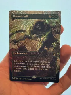 1X CONFETTI FOIL Nature's Will BORDERLESS ANIME MINT MTG Magic WOE Eldraine EDH - Image 1