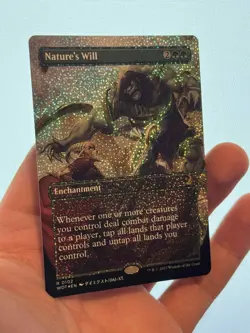 1X CONFETTI FOIL Nature's Will BORDERLESS ANIME MINT MTG Magic WOE Eldraine EDH - Image 2