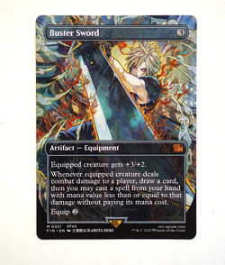 Buster Sword Artifact Final Fantasy Magic the Gathering Showcase Borderless Card - Image 1