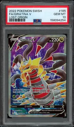 2022 Pokemon Lost Origin Giratina V 185/196 Full Art PSA 10 Gem Mint SWSH - Image 1