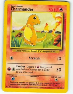 Charmander - 46/102 Base Set - Pokemon TCG - 1999 - Image 1