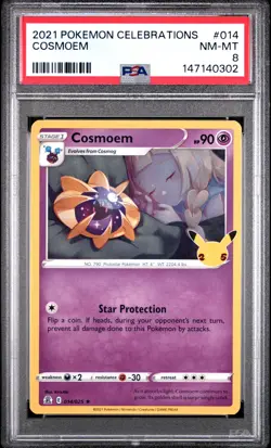 2021 POKEMON CELEBRATIONS #014 COSMOEM PSA 8 - Image 1