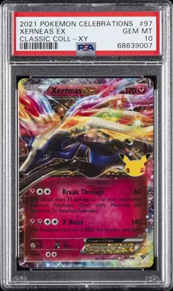 2021 POKEMON CELEBRATIONS CLASSIC COLLECTION #97 XERNEAS EX PSA 10 - Image 1