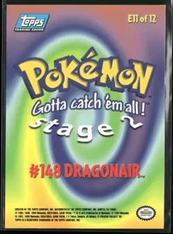 Pokemon Topps #E11 Dragonair Blue Logo Foil Lightly Played - Image 2