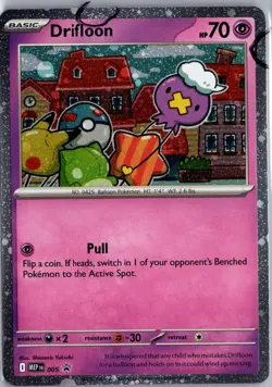Drifloon 005 Holo Promo ME: Mega Evolution Pokemon Lightly Played2 Swirls - Image 1