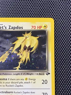 Rocket's Zapdos 15/132 Gym Challenge Holo Rare Unlimited English 70 HP LP+ - Image 3