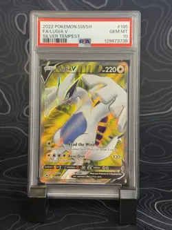 The Pokemon Company 2022 Silver Tempest Lugia V 185/195 Full Art Holo PSA 10 - Image 1