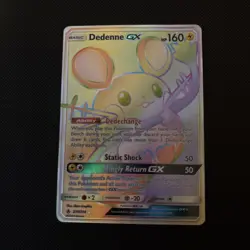 Pokemon TCG Dedenne GX Holo Secret Rare Card Unbroken Bonds 219/214 Rainbow - Image 1