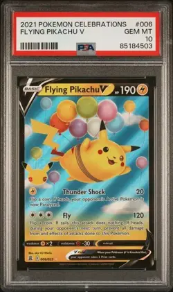 ☁PSA 10 GEM MINT – Flying Pikachu V #006 Full Art | 2021 Pokemon Celebrations☁ - Image 1