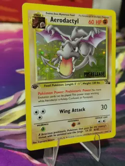Pokemon TCG Aerodactyl Fossil 1st Edition Holo Prerelease Rare LIGHT PLAY WOTC - Image 3