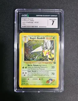 Pokemon Koga's Beedrill 9/132 Holo Rare Gym Challenge Pokemon - CGC 9 Near Mint - Image 1