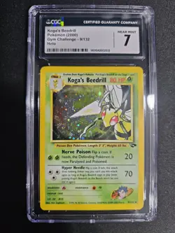 Pokemon Koga's Beedrill 9/132 Holo Rare Gym Challenge Pokemon - CGC 9 Near Mint - Image 2