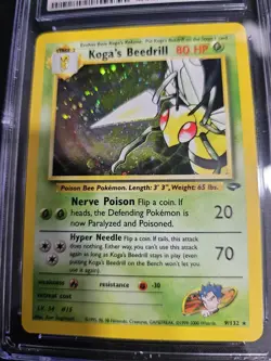 Pokemon Koga's Beedrill 9/132 Holo Rare Gym Challenge Pokemon - CGC 9 Near Mint - Image 3