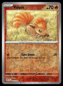 Vulpix 016/191 Common Surging Sparks Pokemon Reverse Holo Near Mint - Image 1