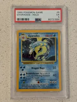 Gyarados #6 Base Set Unlimited Holo 1999 WOTC PSA 5 Pokemon - Image 1