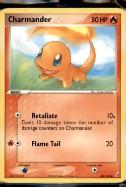 Charmander 48/100 Common Crystal Guardians Pokemon Near Mint - Image 1