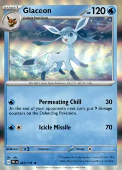 Glaceon 025/131 Holo Rare Prismatic Evolutions Pokemon Near Mint - Image 1