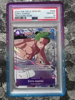 PSA 10 2024 ONE PIECE OP09 EMPERORS IN NEW WORLD TREASURE RARE ZORO-JUUROU TR - Image 1
