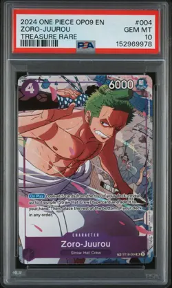 PSA 10 2024 ONE PIECE OP09 EMPERORS IN NEW WORLD TREASURE RARE ZORO-JUUROU TR - Image 2