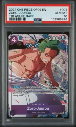 PSA 10 2024 ONE PIECE OP09 EMPERORS IN NEW WORLD TREASURE RARE ZORO-JUUROU TR - Image 1