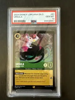 Disney Lorcana Into The Inklands Ursula Deceiver Of All Legendary PSA 10 - Image 1