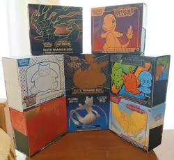 Pokemon! ETB Bundle Of 8 (Packs and Promo Cards Not Included) 151, GO! Etc. - Image 1