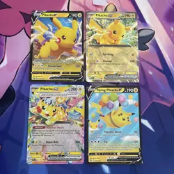 Pokemon TCG | English Pikachu Full Art Rare X4 Card Bundle - Image 1